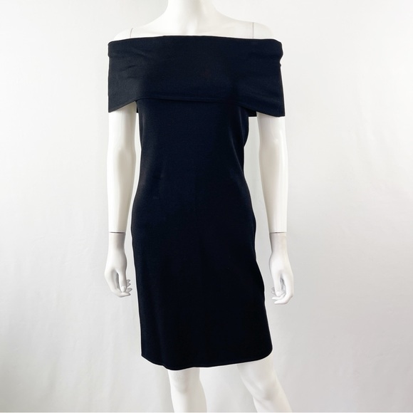 Club Monaco Dresses & Skirts - Club Monaco Sheath Dress Black Off The Shoulder Knit Size S